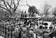 Burma / Myanmar: The Battle of Mandalay (Second World War). Raising the Flag in Fort Dufferin (Mandalay Palace), Mandalay - General Slim leads the cheering, March 20, 1945